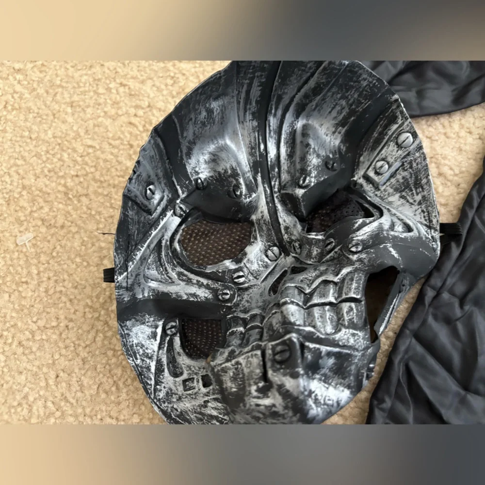 Bad to the Bone Child Costume‎ L 12-14 Skull Mask Jacket Gloves Halloween